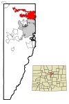 Jefferson County Colorado Incorporated and Unincorporated areas Arvada Highlighted